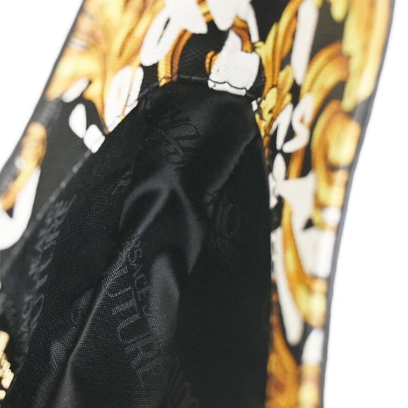 VERSACE GIANNI COUTURE Logo Chain Mini Shoulder Bag PVC Leather Gold 73RJ371 - Picture 2 of 15